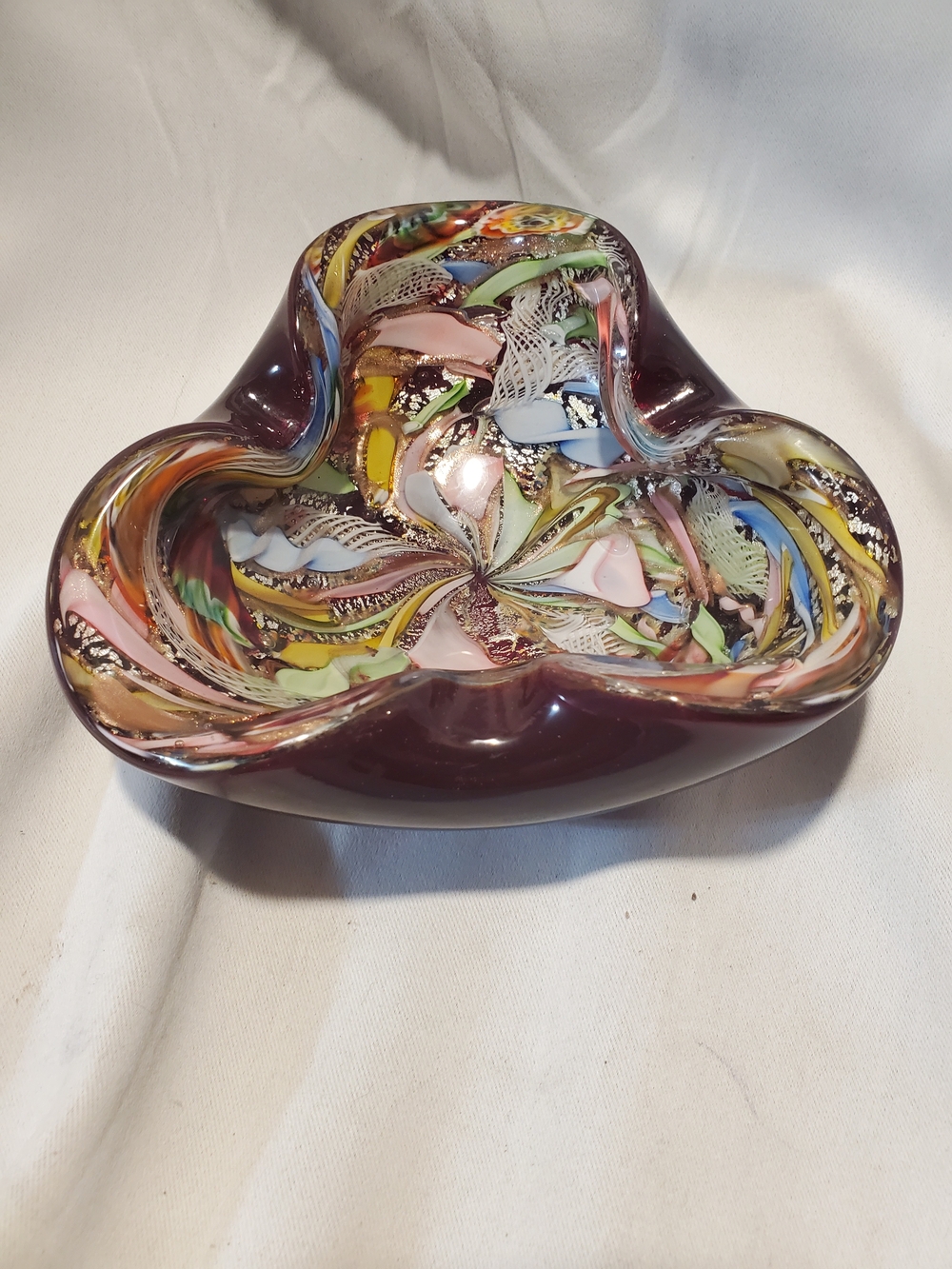 Mid-Century Murano Tutti Frutti Glass Bowl / Ashtray – Attrib. Aureliano Toso